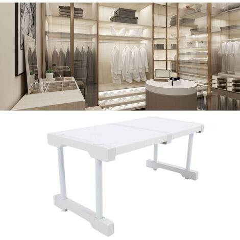 Étagère extensible pour placard - Organisateur de rangement DIY - Séparateur pour cabinet dressing salle de bain - Largeur 24cm Hauteur 32cm Longueur extensible 37-48cm