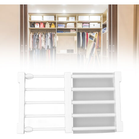 [Étagère de tension] Closet Tension Shelf Expandable Nail Free Cabinet Divider [Rack pour wardrobe] [30‑40cm] PP et tube en acier [Charge 20kg] (1/5)