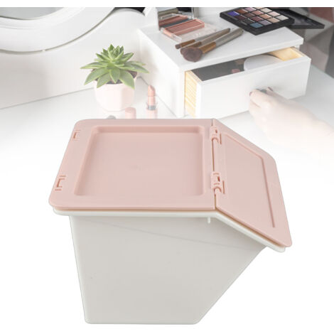 Boîte de rangement miniature plastique flip top stackable pour bureau avec 8x8x6cm design cute pour bijoux accessoires Pink (1/5)