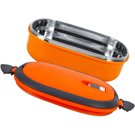 Thermal Lunch Box Container Boîte de Repas Thermo-isolante en Acier Inoxydable de Haute Qualité - Orange - 1 Layer 800ml (1/5)