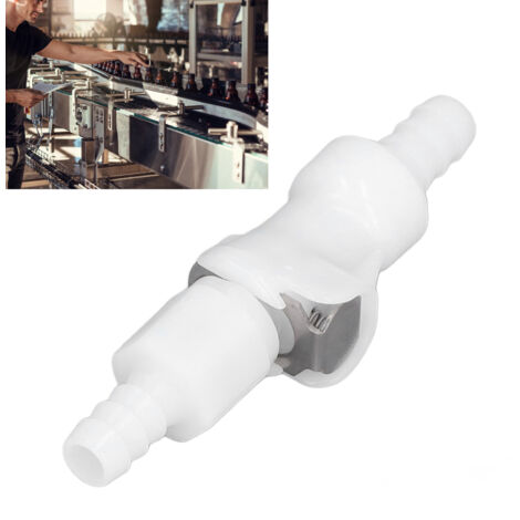 Raccords Rapides Plastique pour Tuyau 5/16 avec Valve Anti Fuite, Grade Alimentaire, pour Circuit Gaz et Bière (2 Pièces) (1/5)