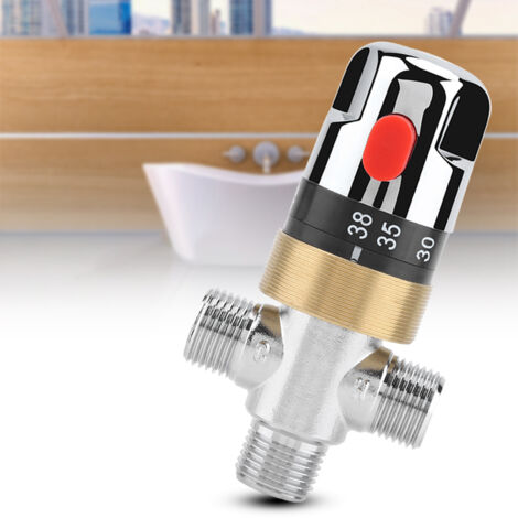 Robinet thermostatique pour baignoire et douche G1/2in brass chromé avec thermostat de sécurité et accessoires pour installation DIY (1/5)