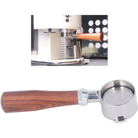 Portafilter Bottomless 51mm à 2 Crantes en Stainless Steel 304 avec Panier Filtrant - Compatible ECO310 et Machines Café Porte-Filtre 2 Crantes
