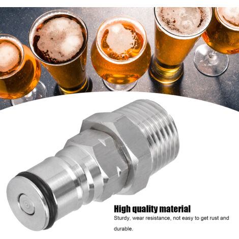 Adaptateur de Poste de Keg Gas avec Thread NPT 1/2 Pouce - Poste à Clapet 19/32-18 en Acier Inoxydable pour Keg Corny (1/5)