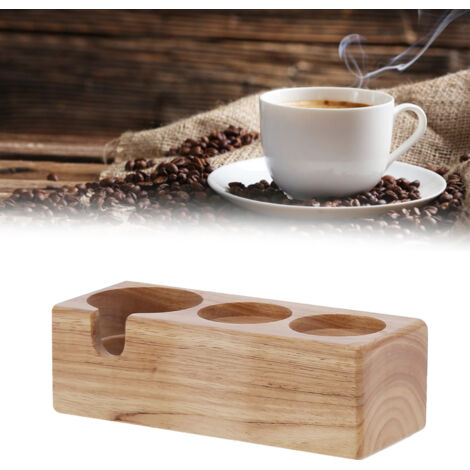 Support pour Porte-Filtre en Bois Composite avec 3 Emplacements et Base pour Tamper - Rack pour Bar et Café Professionnel (1/5)