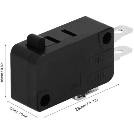 Micro Switch pour Oven Door KW3AT‑16 Noir ABS 28mm 16A 125/250V Set de 2 Interrupteurs Durable et Résistant à la Température (1/5)