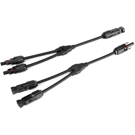 Câble d'extension solaire Y-Type, 1 paire de connecteurs mâle/femelle, adaptateur PV, section 6mm², IP67, résistance UV, température -40°C à +105°C (1/5)