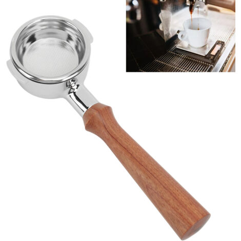 Portafilter Café 58mm Bottomless sans Fond en Alliage Aluminium avec Manche Bois et Filtre Compatible Expobar Rocket Faema Wega Gemilai (1/5)