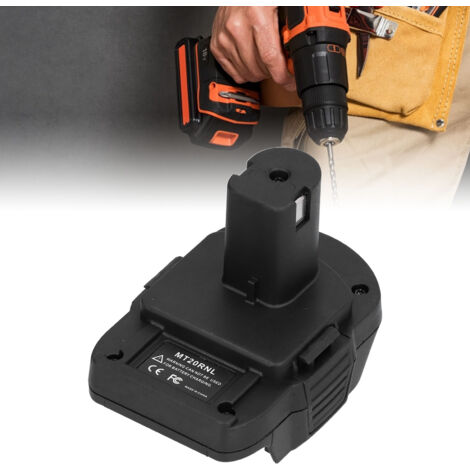 Adaptateur Batterie MT20RNL Noir ABS+PC 11x7.5x8.5cm Compatible Makita 18V pour Ryobi 18V (1/5)