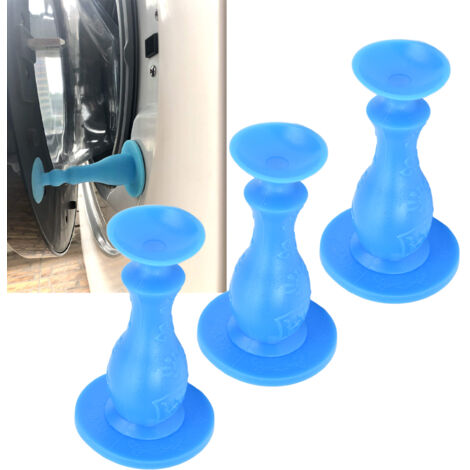 Arrêt-porte pour lave-linge à chargement frontal - 3 pièces en caoutchouc bleu - Design ergonomique pour aération et protection des surfaces - Garantie longue durée (1/5)