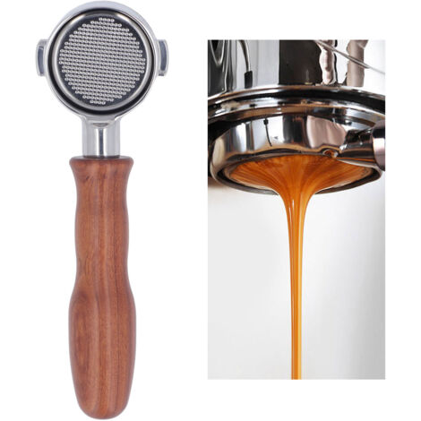 Portafilter pour Machine Café ECO310 51mm Acier Inoxydable Anticorrosion Deux Oreilles Type D Bois Dalbergia Cochinchinensis Bottomless (1/5)