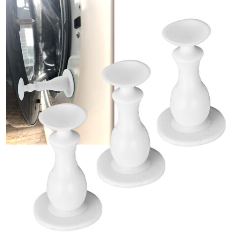 Titre pour portes : Sangle de fixation flexible pour machine à laver à chargement frontal en caoutchouc blanc, 8.5x5.2x3.3cm, 3 pièces (1/5)