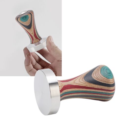 【Tasseur Café】Tasseur Café Plat en Bois Coloré Base Acier Inoxydable 304 51mm (1/5)