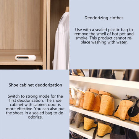 Mini Ozone Deodorizer ABS USB White Compact Model for Fridge Car Wardrobe Shoe Air Freshener Purifier (1/5)