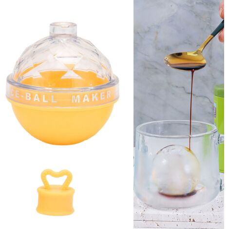Moule pour Billes de Glace, Forme Ronde Adorable avec Fond Souple, Modeleur pour Vin Café Thé Fruité (1/5)