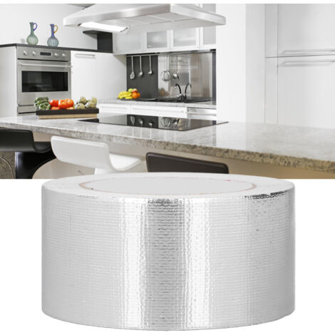 Ruban Fibre de Verre Aluminium Adhésif Résistant à la Chaleur et Imperméable pour Réparation de Conduits HVAC - 6cm x 25mètres (82ft) (1/5)