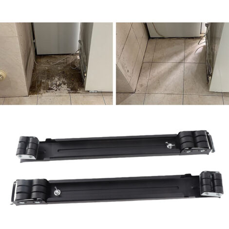 Plateau de roulement extensible pour appareils électroménagers, Chariot à roulettes universel charge 300 kg pour machine à laver réfrigérateur sèche-linge, Noir (1/5)