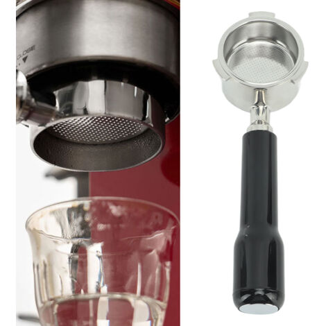 Portafilter sans fond manomètre monolayer, compatible DeLonghi DEDICA, EC0680/EC0685, 51mm - Noir plastique (1/5)