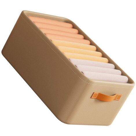 Organisateur de Vêtements Boîte à Rangement Châssis Métallique Khaki 18.8 X 11.6 X 9.4in (1/4)
