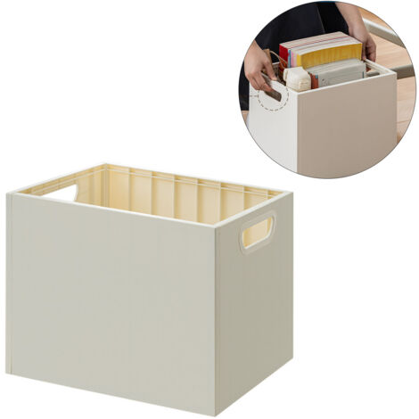 Boîte de rangement pour livres et documents avec portes latérales, Stackable charge 50kg, sans roues (1/5)