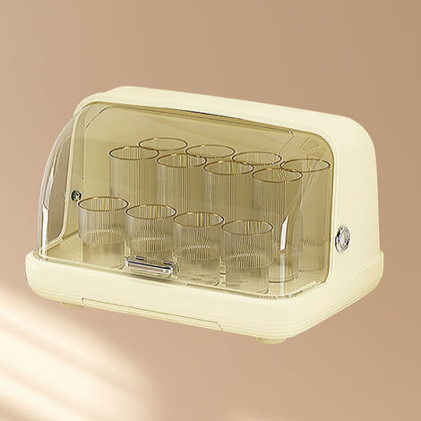 Boîte de Rangement Transparente pour Tasses [38.5x27x25cm] - Organisateur de Bureau avec Drainage Antipoussière (1/5)
