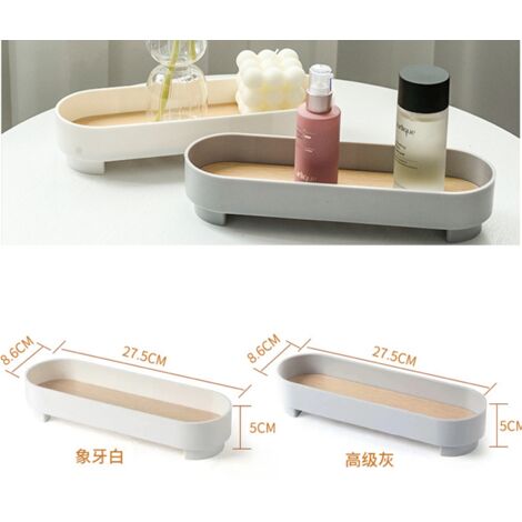 Plateau Arc Élégant Bois et ABS Gris (27.5cm x 8.6cm x 5cm) - 1 Pièce (1/5)