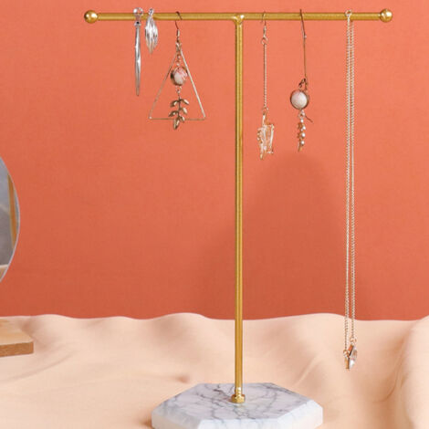 Porte-Bijoux Métallique Élégant Organiseur de Colliers et Boucles d'Oreilles pour Coiffeuse Chambre (1/5)