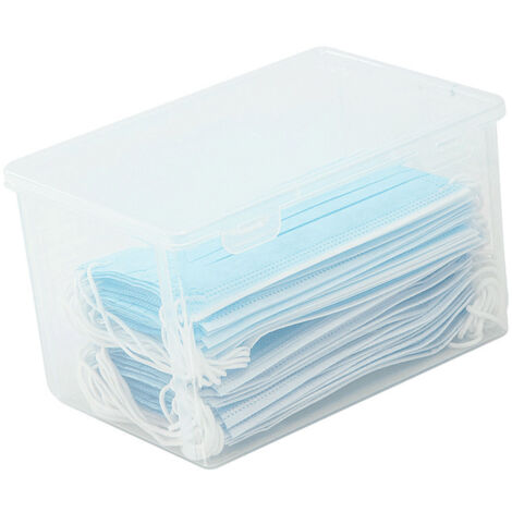 [Boîte de rangement transparente] Boîte de stockage claire grande capacité en plastique pour la maison et bureau (20x12.5x7cm) (1/5)