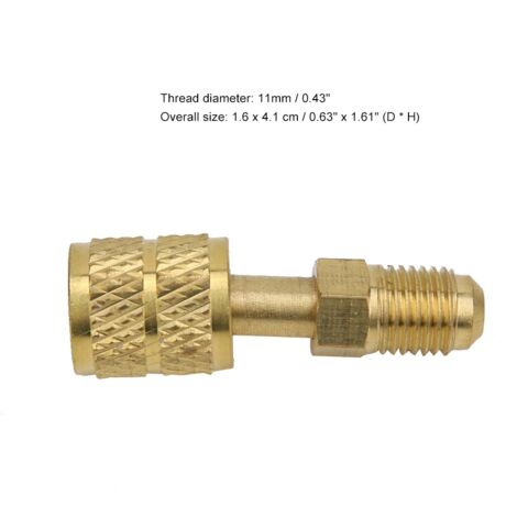 Adapateur de Raccords pour R410 en Cuivre Doré - Convertisseur 1/4" SAE Mâle vers 5/16" SAE Femelle pour Mini-Split, HVAC et Récupération de Fluide (1/5)