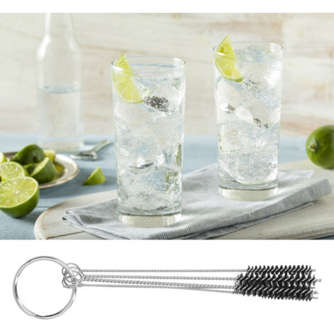 Kit de Brosses à Tube Nylon Inox Noir 0.2/0.25/0.3/0.4/0.5cm - 5 Brosses pour Nettoyer Bouteilles, Machines Café et Verres (1/5)