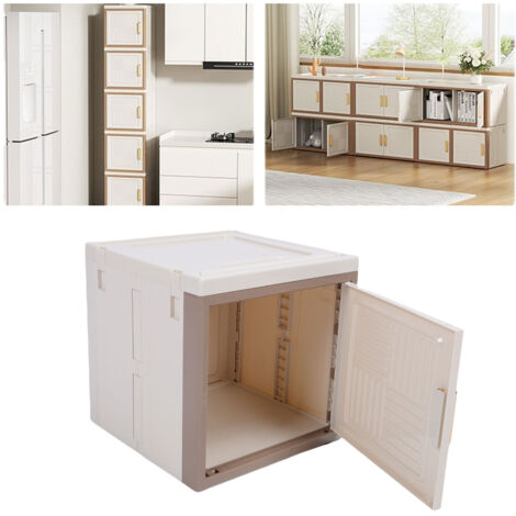 Boîte de Rangement En PP ABS PS Grande Capacité Économiseur d'Espace Empilable Pour Jouets Livres Nourriture Porte Unique (1/5)