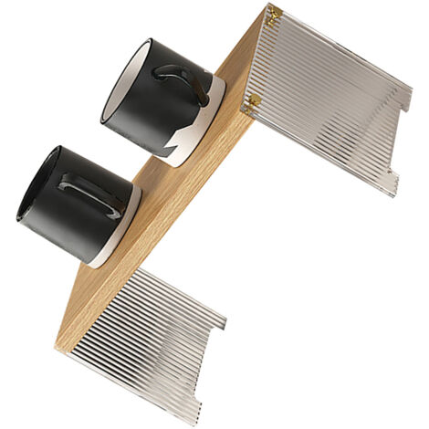 Organisateur de rangement pour tasses à café, étagère stable avec support grand capacité, organisateur de comptoir pour salon et chambre, couleur bois 1 niveau (1/5)