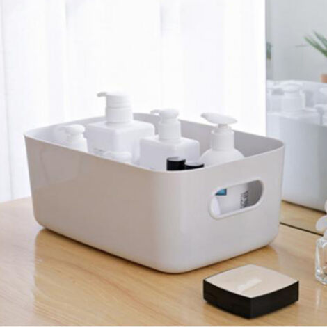 Panier de Stockage Plastique pour Cosmétiques Cuisine Bureau - Grande Capacité Organiseur de Rangement Portable pour Tiroirs Étagères (1/5)