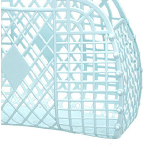 Panier de Stockage Vide Réutilisable Portable Plastique Démontable pour Jouets Shopping Maison Plage Bords de lit Bleu 250x110x220mm 1pc (1/5)