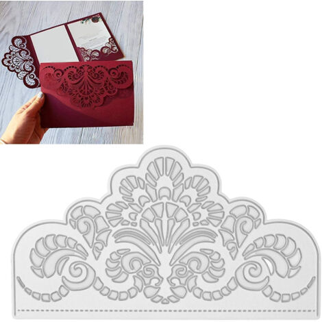 [Diecutter] [DIY] [Lace Shape] Poinçon de découpe en acier carbone 14.9x8.5cm, forme floral, modèle creux pour scrapbooking et cartes (1/5)