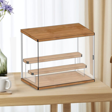 Vitrine Acrylique Escalier à 3 Étages avec Porte - Boîte de Stockage et Exposition de Figurines et Boîtes Blindées - Anti-Poussière et Organisateur de Jouets 32x18x26.4cm