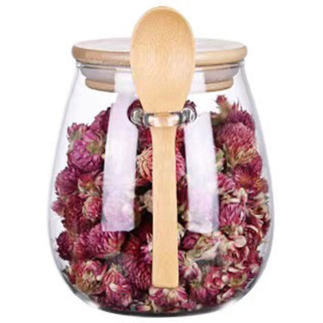 [600ml] [Pot de Thé en verre Borosilicate avec fermeture hermétique] - Stockage transparent pour aliments, grains, café et thé (1/5)