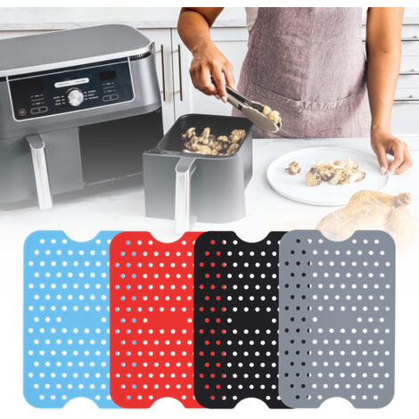 Tapis de Friteuse Silicone Reutilisable Resistant Haute Température 4 pièces avec Tableau de Cuisson Guide Magnétique (1/5)