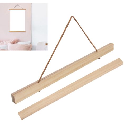Cadre Magnétique Porte-Affiche Bois DIY pour Posters/Photos/Impressions - Pinewood 21x2.1CM avec 2 Cadres et Suspension Facile (1/5)