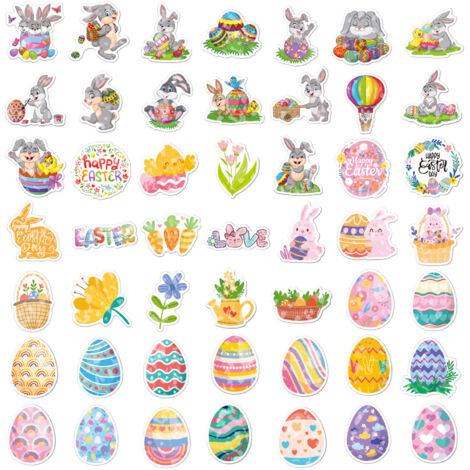 [Cling Glitter] Stickers Easter Vinyl Set 90 gélatine Coloration Multicolore Dim. 7cm Pour fenêtre décorations enfants repositionnables (1/5)