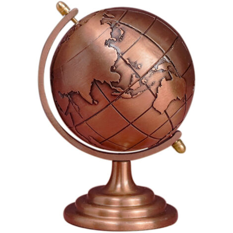Ornement Globe Terrestre Universel - Modèle Premium - Métal Noir Rouge - 5.5x11.5cm - 210g - 1pc