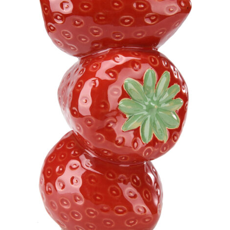 Vase Céramique Sculptée Design Fraise Romantique Pour Mariage Décor Festif Noël Naissance [11.5x11.5x20.5cm] (1/5)
