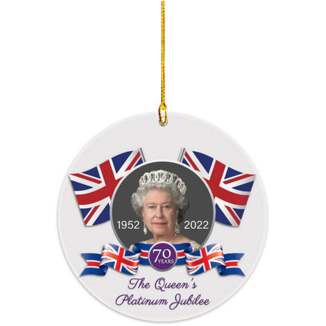Ornement suspendu Acrylic Elizabeth II décoratif souvenir cadeau parfait royal famille britannique 7.9x7.9cm multicolore 17g 1 pièce. (1/5)