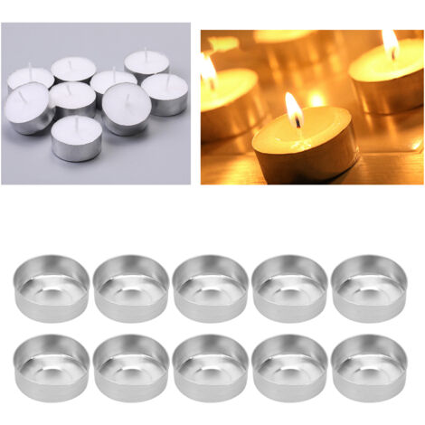 Socle pour bougies en aluminium durable (50 pièces) - Résistant à la chaleur, pour DIY, fêtes et cadeaux - Diamètre 3.6cm, Hauteur 1.5cm (1/5)