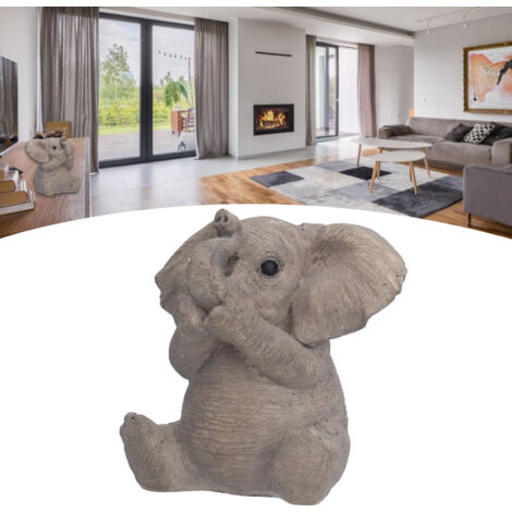 Statue d'Éléphant en Résine - Ornements Éléphants Cute pour Déco Maison - 3 Modèles de Statue Éléphant Bébé Résine pour Salon Chambre ou Jardins (1/5)