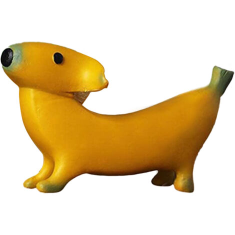 Sculpture Décoratif Petit Bananchien Résine Artisanal Statue Cadeau Original Adorable (M Résine Jaune) (1/5)
