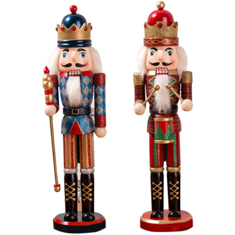 Soldat de Nutcracker Ornement Bois Décorations de Fête Noël Nouvel An (1/5)