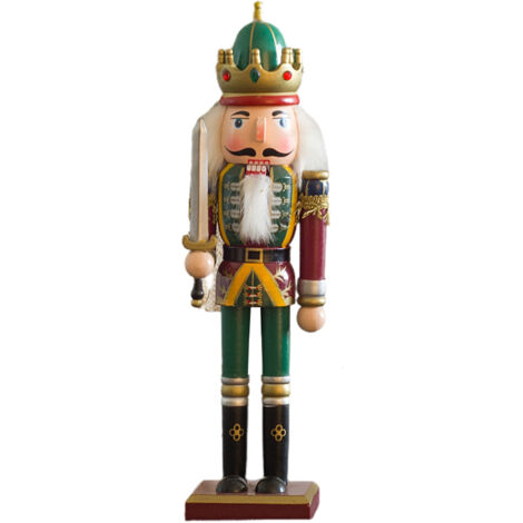 Soldier Nutcracker Ornament Figurine – Matériel bois, 30 cm – Décoration suspendue d’arbre festif, un cadeau parfait pour Noël et occasions (1/5)