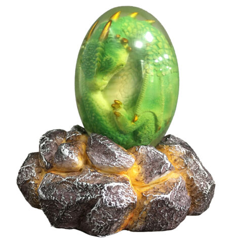 Œuf Dragon Lave - Ornement de Dragon en Résine Cristal avec Support pour Salon Bureau Décoration - Vert (1/5)
