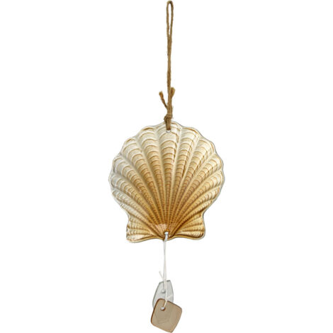 Carillon Décoratif Océanique Céramique Cristal Modèle Coquillage Bleu Pour Balcon & Décoration Intérieure 36 cm (1/5)